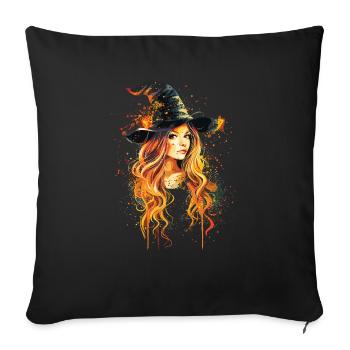 Gruselige Pin-up-hexe Halloween - Sofakissenbezug 45 x 45 cm - Schwarz - Vorne