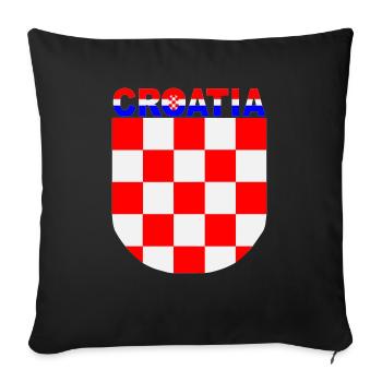 croatia grb S3 color - Sofakissenbezug 45 x 45 cm - Schwarz - Vorne