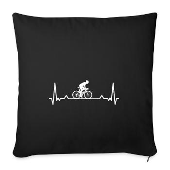 Rennrad Herzschlag Fahrrad - Sofakissenbezug 45 x 45 cm - Schwarz - Vorne