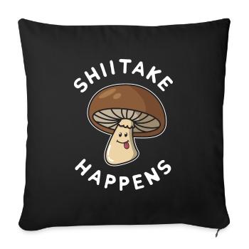 Shiitake arrive cadeau - Housse de coussin décorative 45 x 45 cm - noir - Devant