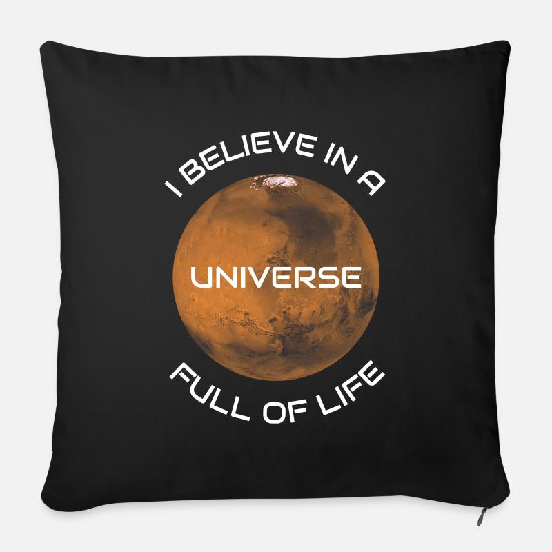 Ich glaube an ein Universum voller Leben Geschenk - Sofakissenbezug 45 x 45 cm - Schwarz
