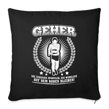 Geher Funny Athletic Course Marathon en cours d'exécution - Housse de coussin décorative 45 x 45 cm - noir - Devant