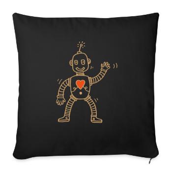 Roboter gold - Sofakissenbezug 45 x 45 cm - Schwarz - Vorne