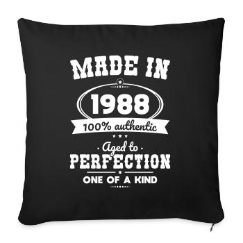 35th Birthday - Made in 1988 - Aged to perfection - Sofa pillowcase 17,3'' x 17,3'' (45 x 45 cm) - black - Front