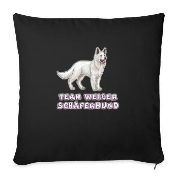 Team weißer schäferhund - Sofakissenbezug 45 x 45 cm - Schwarz - Vorne