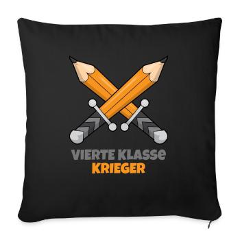 Vierte Klasse Grundschule Krieger Geschenk - Sofakissenbezug 45 x 45 cm - Schwarz - Vorne