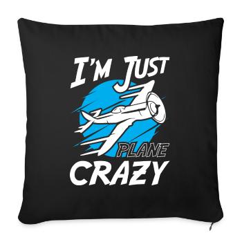 At Just Plane Crazy - Sofa pillowcase 17,3'' x 17,3'' (45 x 45 cm) - black - Front