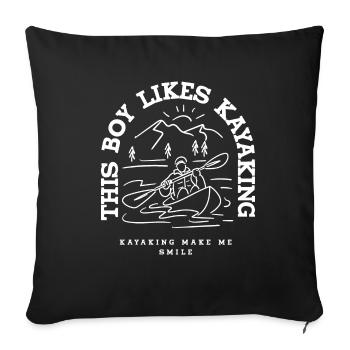 Kayak Sports nautiques Pagaie d'aventure Kayak - Housse de coussin décorative 45 x 45 cm - noir - Devant