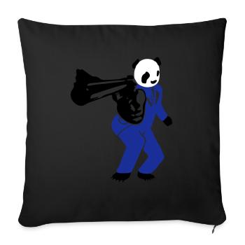 shooting panda 2 - Sofakissenbezug 45 x 45 cm - Schwarz - Vorne