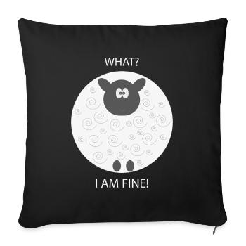 FUNNY SHEEP ILLUSTRATION - Sofakissenbezug 45 x 45 cm - Schwarz - Vorne