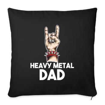 Heavy Metal Dad père fête des pères cadeau musique - Housse de coussin décorative 45 x 45 cm - noir - Devant