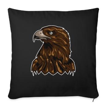 T-shirt Golden Eagle maintenant NOUVEAU sur le masque facial - Housse de coussin décorative 45 x 45 cm - noir - Devant