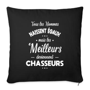 Hommes égaux meilleurs deviennent chasseurs - Housse de coussin décorative 45 x 45 cm - noir - Devant