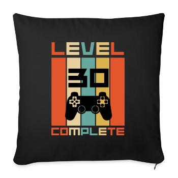 Niveau 30 Complet 30th Birthday Retro Gaming - Housse de coussin décorative 45 x 45 cm - noir - Devant