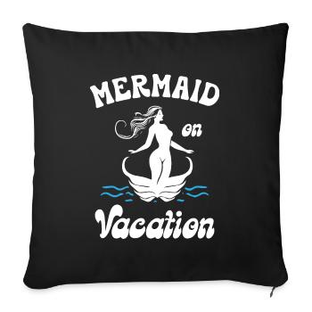 Mermaid on Vacation - Sofakissenbezug 45 x 45 cm - Schwarz - Vorne
