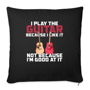 Guitar saying guitarist music dear musician - Sofa pillowcase 17,3'' x 17,3'' (45 x 45 cm) - black - Front