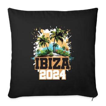Ibiza 2024 Travel Holidays - Sofa pillowcase 17,3'' x 17,3'' (45 x 45 cm) - black - Front