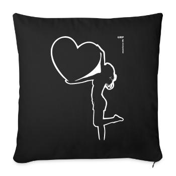 gxp heart lady white - herzdame weiss - Sofa pillowcase 17,3'' x 17,3'' (45 x 45 cm) - black - Front
