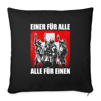 Schweiz Schweizer Rütlischwur Patriot Geschenk de - Sofakissenbezug 45 x 45 cm - Schwarz - Vorne