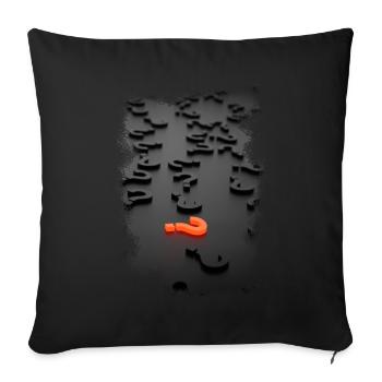 Effet de point d'interrogation de conception 3D - Housse de coussin décorative 45 x 45 cm - noir - Devant