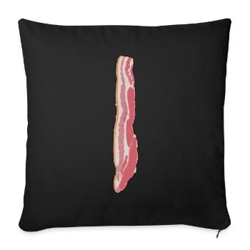 Idée cadeau lardons au bacon avec humour - Housse de coussin décorative 45 x 45 cm - noir - Devant