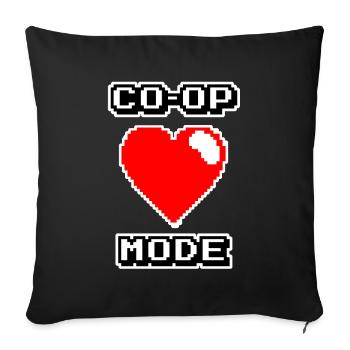 Cadeau de mariage pixel art mode co op - Housse de coussin décorative 45 x 45 cm - noir - Devant