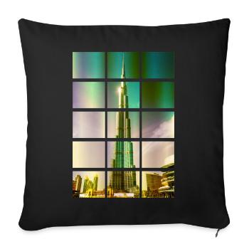 Dubai Burj Khalifa United Arab Emirates - Sofa pillowcase 17,3'' x 17,3'' (45 x 45 cm) - black - Front