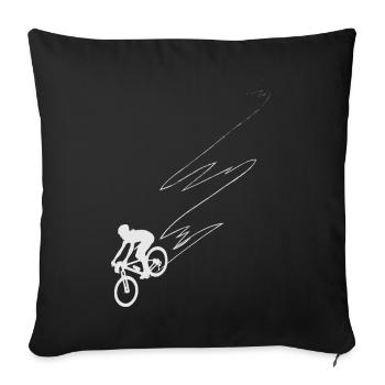 Race with bike on MTB Downhill Cycling Park - Sofa pillowcase 17,3'' x 17,3'' (45 x 45 cm) - black - Front