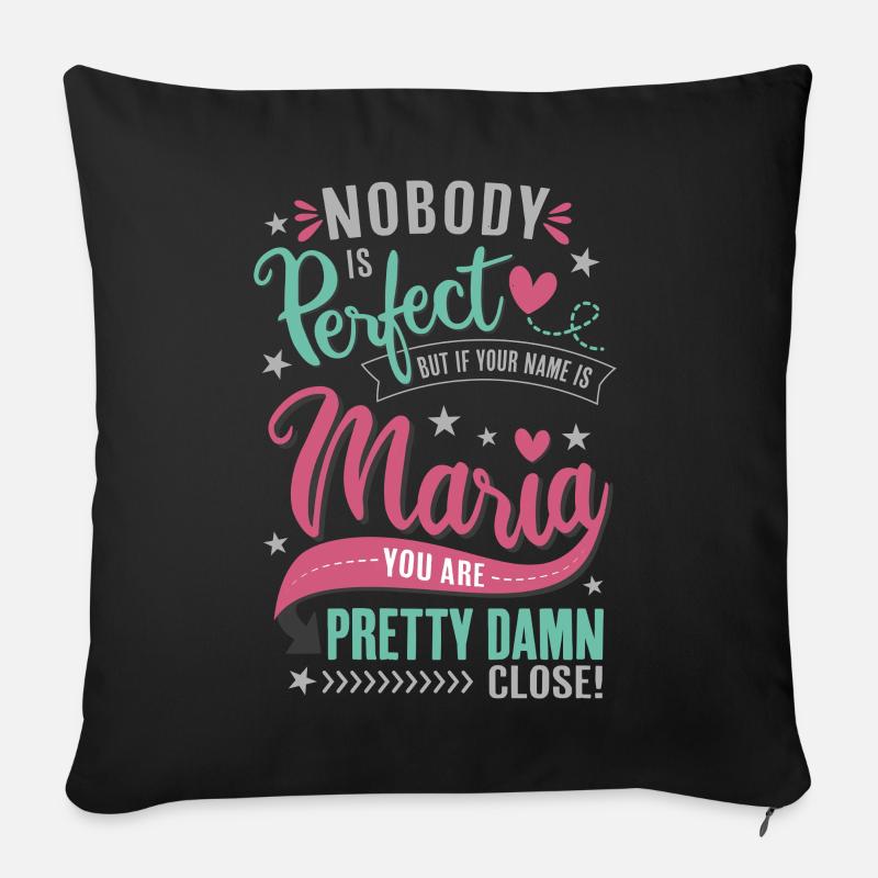 Maria Name Namenstag Spruch Geschenk Mädchen - Sofakissenbezug 45 x 45 cm - Schwarz