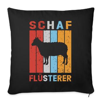 Schaf Flüsterer Schafe Schafbock Lamm Schäfer - Sofakissenbezug 45 x 45 cm - Schwarz - Vorne