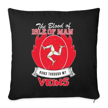 isle of man Blut fliesst durch meine Venen - Sofakissenbezug 45 x 45 cm - Schwarz - Vorne
