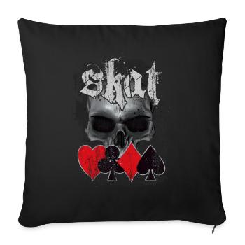 Skat Player - Sofa pillowcase 17,3'' x 17,3'' (45 x 45 cm) - black - Front