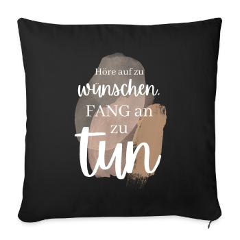 POSITIVE EINSTELLUNG MINDSET Motivation - Sofakissenbezug 45 x 45 cm - Schwarz - Vorne