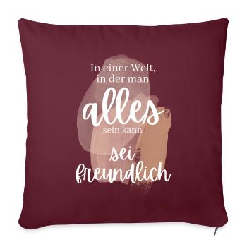 POSITIVE EINSTELLUNG MINDSET Motivation - Sofakissenbezug 45 x 45 cm - Burgunderrot - Vorne