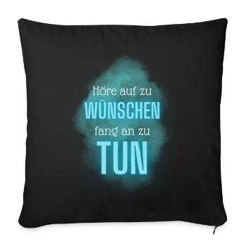 POSITIVE EINSTELLUNG MINDSET Motivation - Sofakissenbezug 45 x 45 cm - Schwarz - Vorne