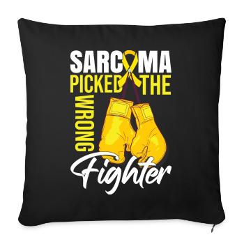 Sarcoma Picked The Wrong Fighter - Sofa pillowcase 17,3'' x 17,3'' (45 x 45 cm) - black - Front