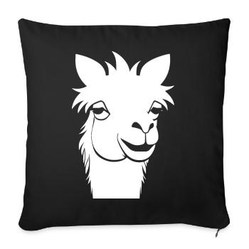 Lama Drôle Silhouette Effronté Amusant Lamas - Housse de coussin décorative 45 x 45 cm - noir - Devant