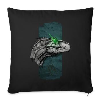 Raptor ardent : le regard lumineux - Housse de coussin décorative 45 x 45 cm - noir - Devant