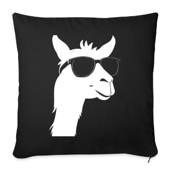 Funny Alpaca Wearing Sunglasses Cool Alpacas - Sofa pillowcase 17,3'' x 17,3'' (45 x 45 cm) - black - Front