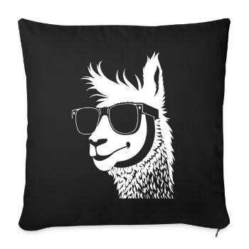 Funny Alpaca Wearing Sunglasses Cool Alpacas - Sofa pillowcase 17,3'' x 17,3'' (45 x 45 cm) - black - Front
