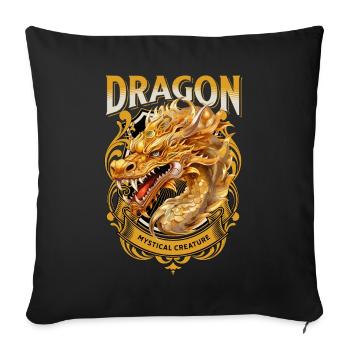 dragon, fantasy, magic, mysticism, mythology, creature - Sofa pillowcase 17,3'' x 17,3'' (45 x 45 cm) - black - Front