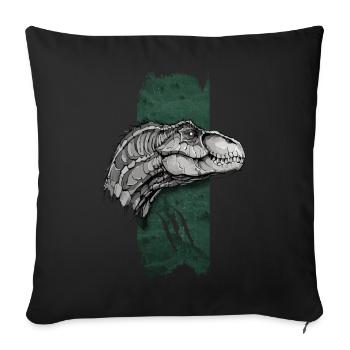 Antike Eleganz: Die Majestät des Velociraptors - Sofakissenbezug 45 x 45 cm - Schwarz - Vorne