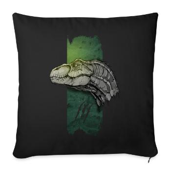 Rasante Verfolgung: Velociraptor in Bewegung - Sofakissenbezug 45 x 45 cm - Schwarz - Vorne