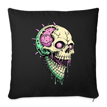 Ice cream Skull // Skull Ice // Summer SS0119 - Sofa pillowcase 17,3'' x 17,3'' (45 x 45 cm) - black - Front