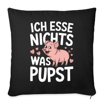 Animal cochon - Housse de coussin décorative 45 x 45 cm - noir - Devant
