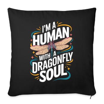 Libellule Libellules Insectes Nature - Housse de coussin décorative 45 x 45 cm - noir - Devant