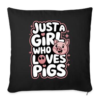 Animal cochon - Housse de coussin décorative 45 x 45 cm - noir - Devant