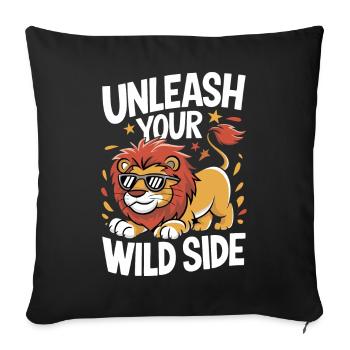 Lion Lion Animal Africa - Sofa pillowcase 17,3'' x 17,3'' (45 x 45 cm) - black - Front