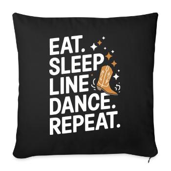 Danse en ligne Danseurs - Housse de coussin décorative 45 x 45 cm - noir - Devant