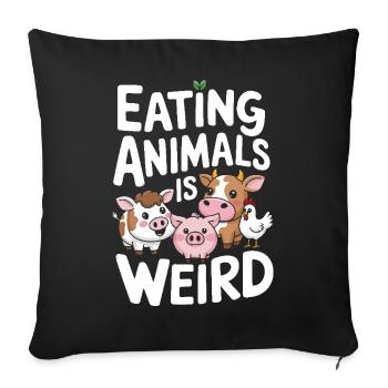 Végétarien Végétalien Végétarien Végétarien - Housse de coussin décorative 45 x 45 cm - noir - Devant